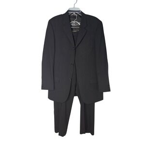 Giorgio Sanetti Super 120s Giannetti Piero Black Wool Suit Mens 42L